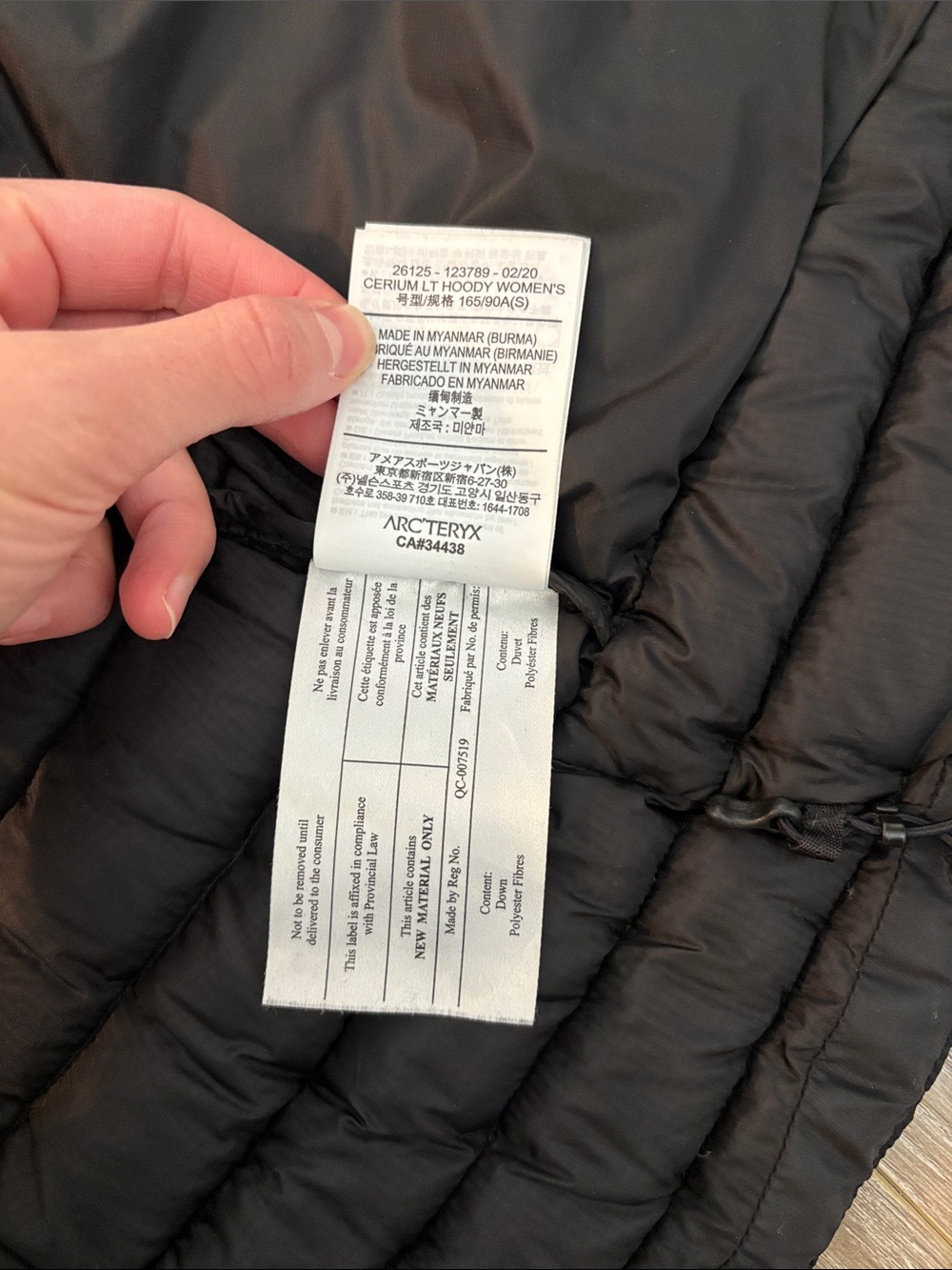 Arc'teryx Cerium LT Black Women's Hooded Down Puffer Jacket - Picture 5 of 7
